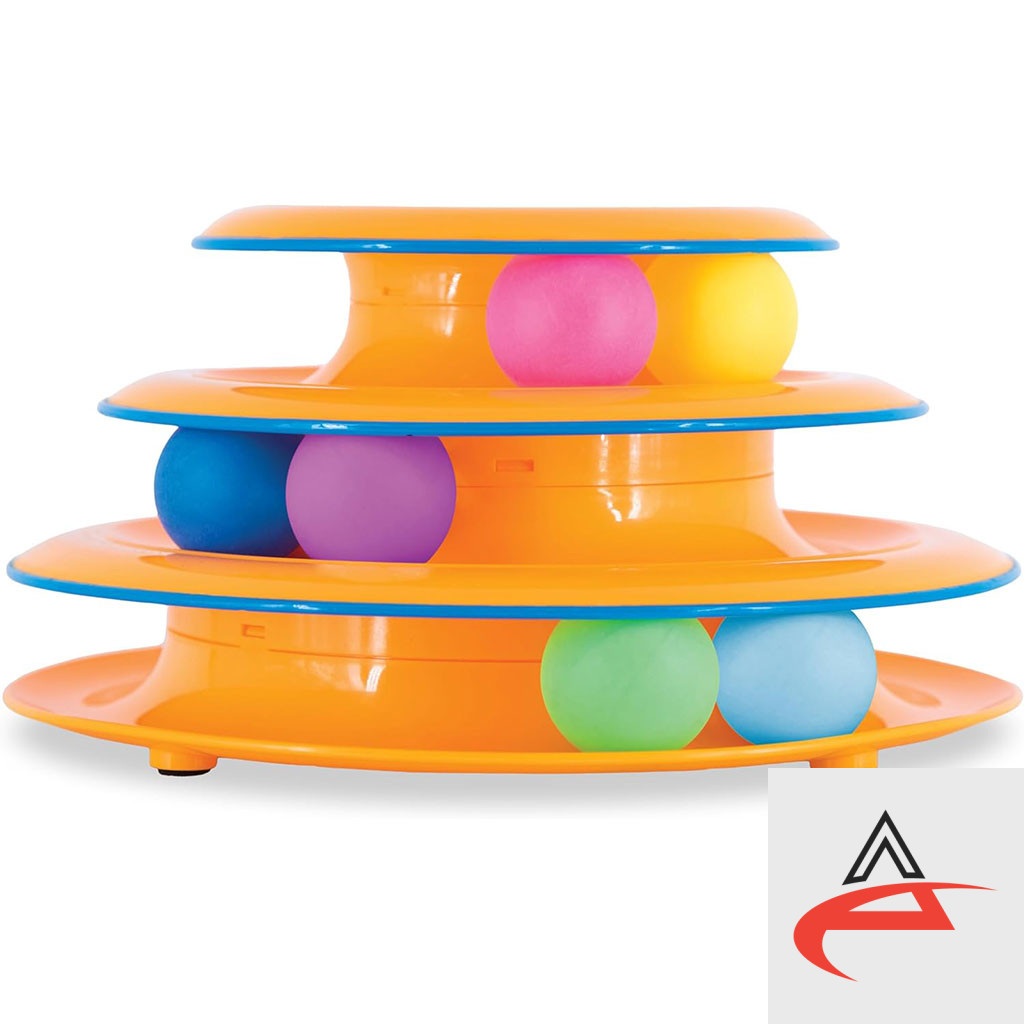 tower 3-Level Interactive Cat Track Toy with Balls - Image 1
